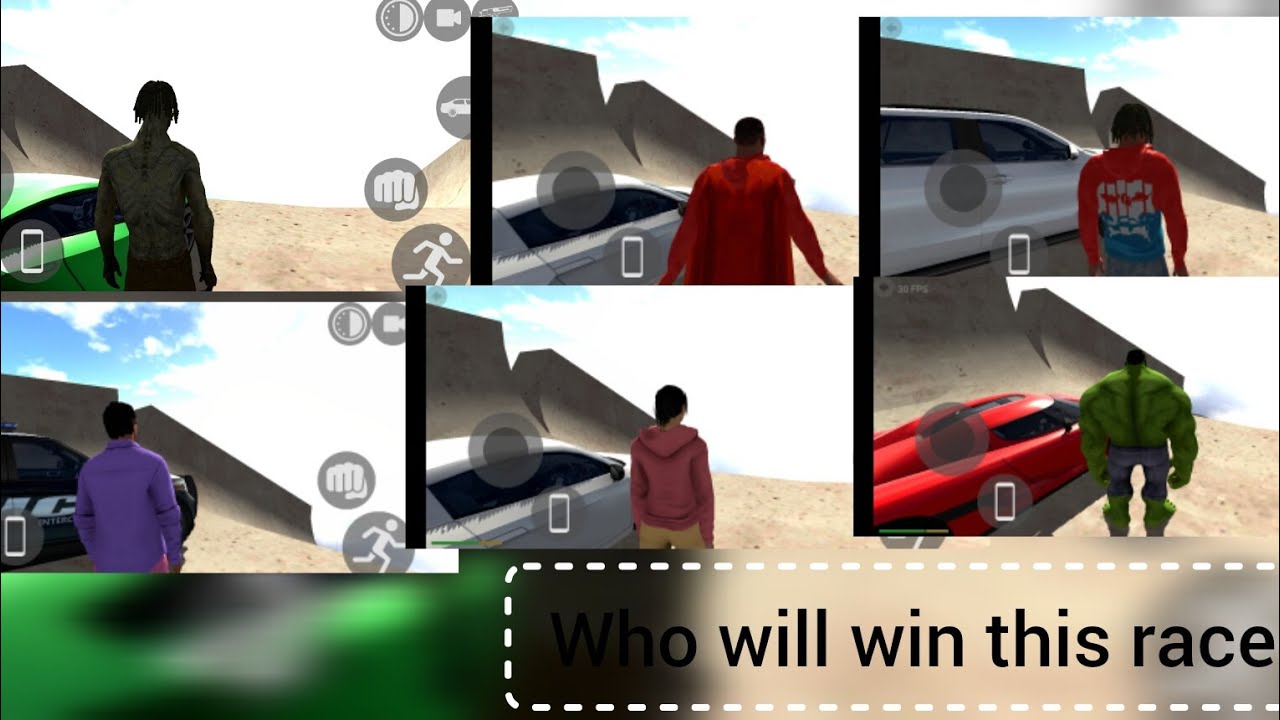 Who will win this race hulk Franklin, michael, super man etc... #viralvideo 
