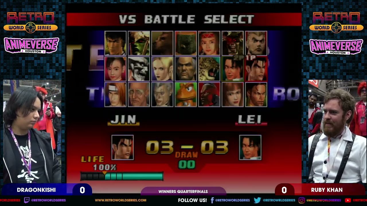 DragonKishi против Ruby Khan (четвертьфинал верхней сетки) - Tekken 3 - Animeverse Houston 2026