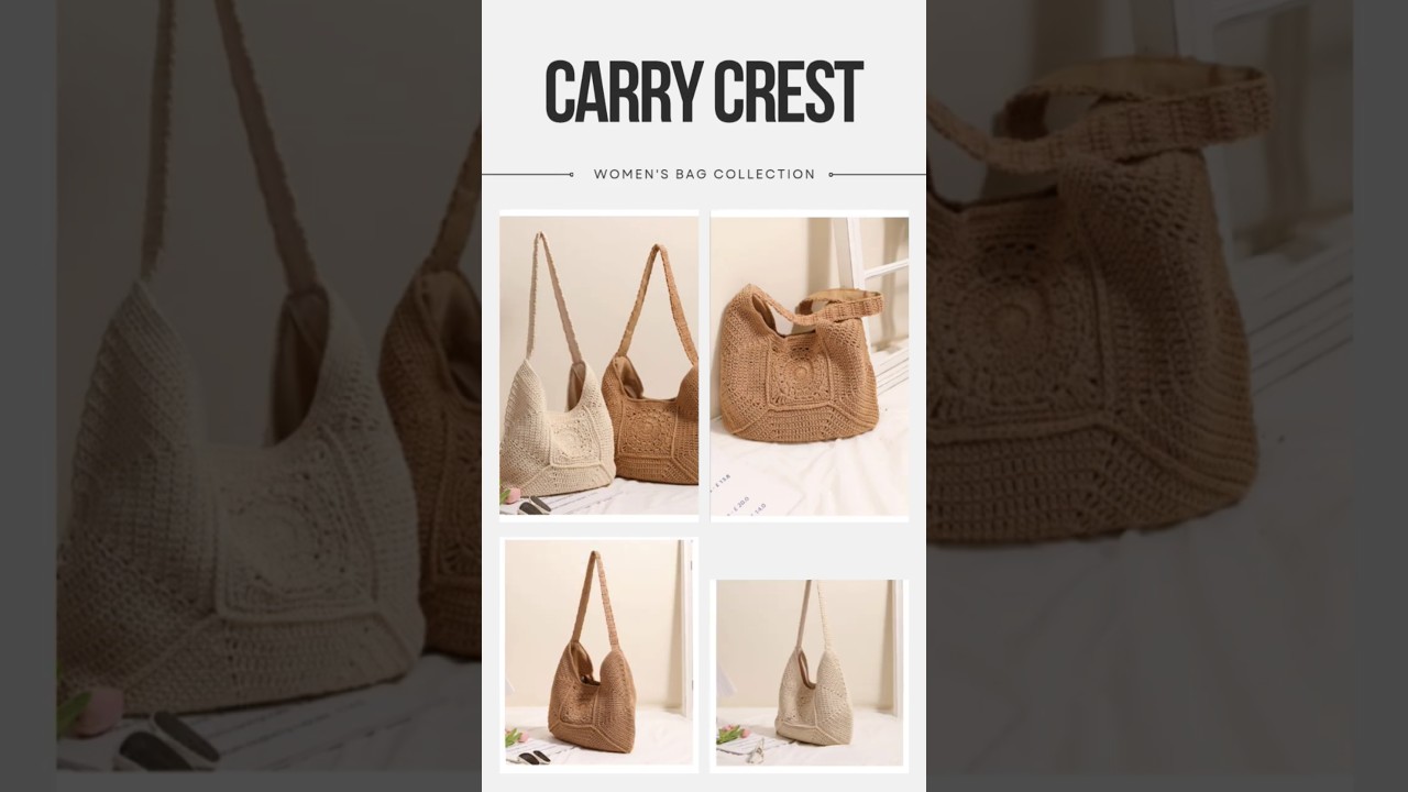 Boho Crochet Shoulder Bag Set | Stylish Handmade Hobo Bags | Unique Knitted Totes