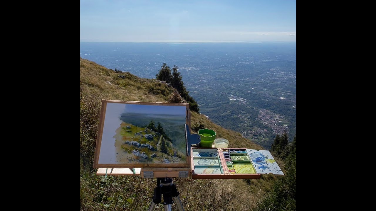 Come dipingere un Acquerello in montagna, nella foresta del Cansiglio, Tutorial di Felice Feltracco