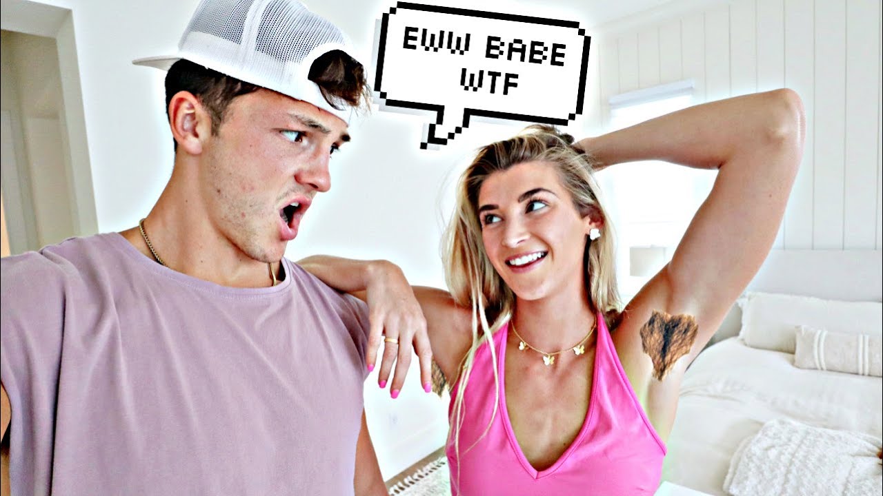 LONG ARMPIT HAIR PRANK ON HUSBAND!! *Cute Reaction*