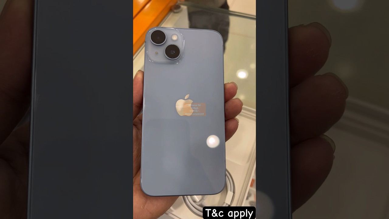 iPhone 14 11895/-* down payment || zero% interest ke saath || iPhone 14 blue low down payment ||