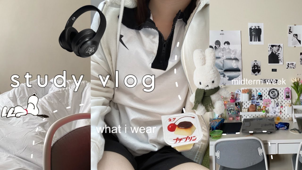 study vlog 🍓💌🥛: what i wear in a week, cramming for midterms, productive days, assignment deadlines