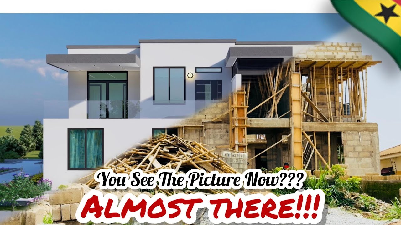 KENYASI PROJECT 1.3 | First Floor + Floating Stairs + Hidden Roof Construction | Building In GHANA