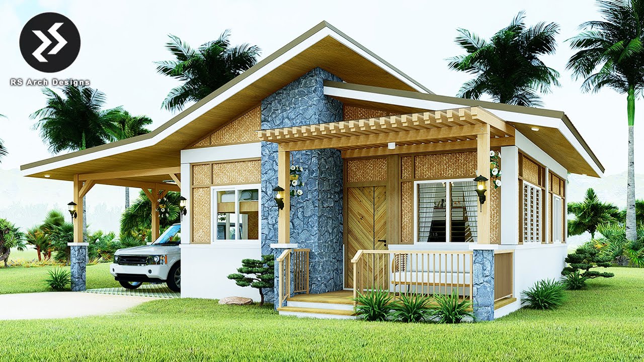 Modern Bahay Kubo | Native Farm House Design with 2 Bedrooms | Half Amakan Small House Design Idea