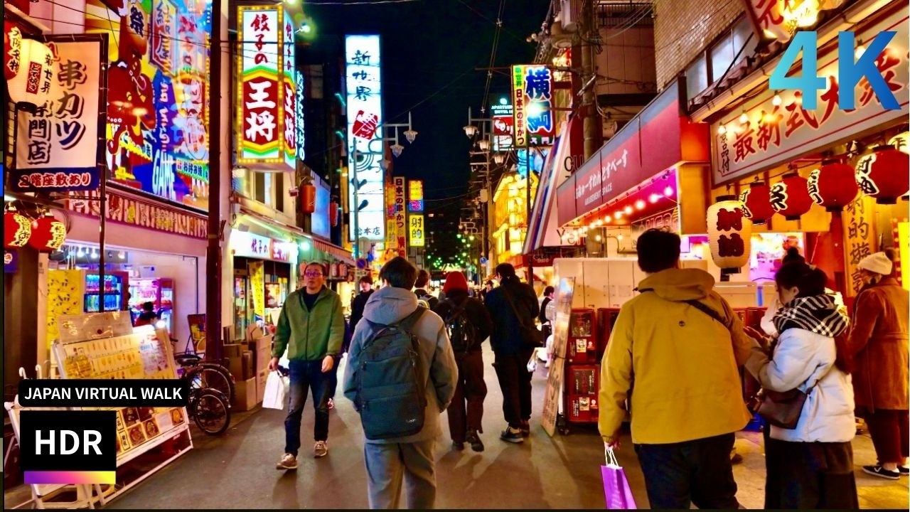 JAPAN Osaka Walk｜Tennoji to Namba Night City Walk 4K