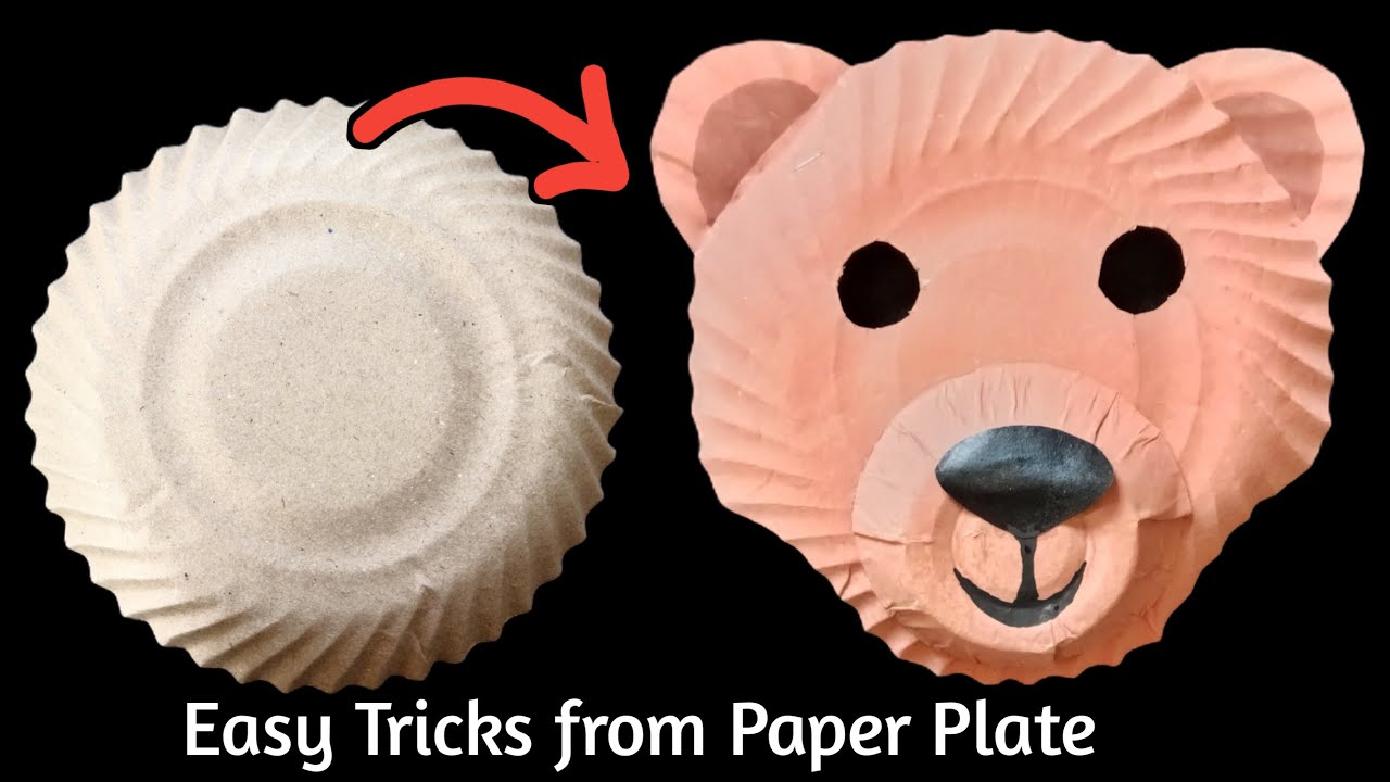 Bear Mask Craft. Paper Plate Mask. Animal Mask for Kids. Bear Costume. 