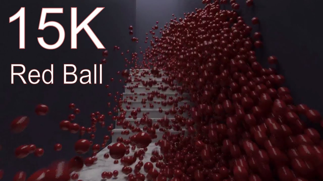 15000 Red Ball on Stairs