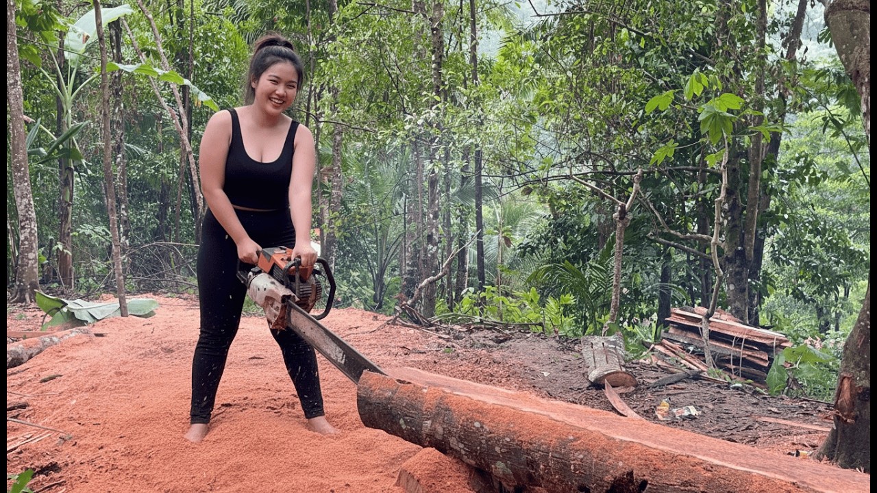 WHAT HAPPENED? SPLITTING A TREE IN A VERY SCARY FOREST