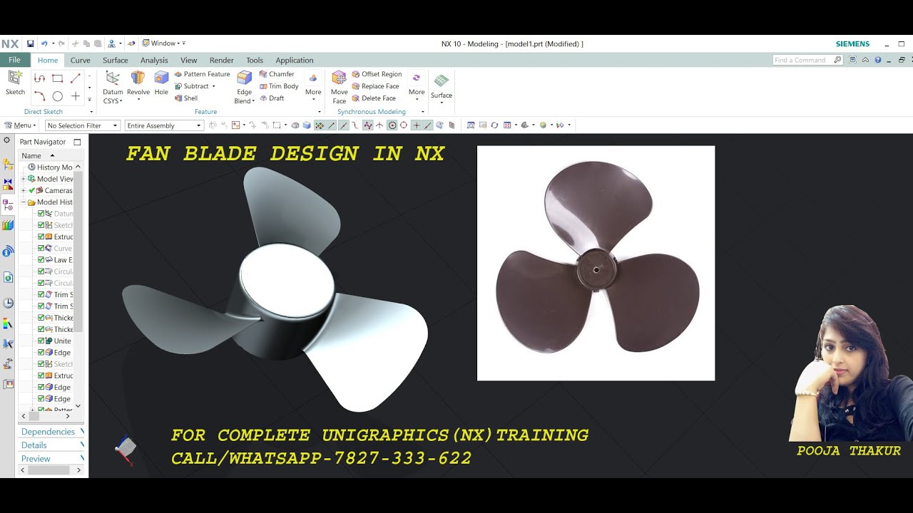 How to design fan blade in NX using Law Extension command