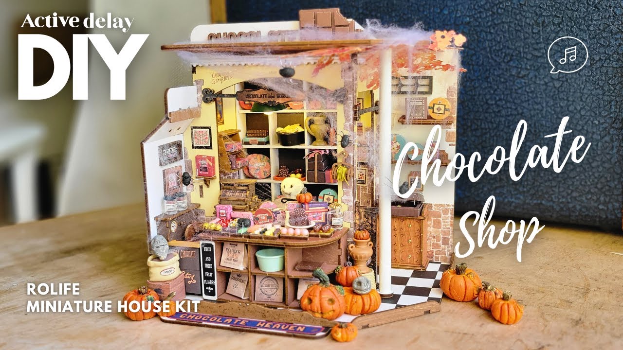 🎃 Building ROLIFE Chocolate Shop | Full 2 Hour Miniature House Build + Halloween Clay Decorations