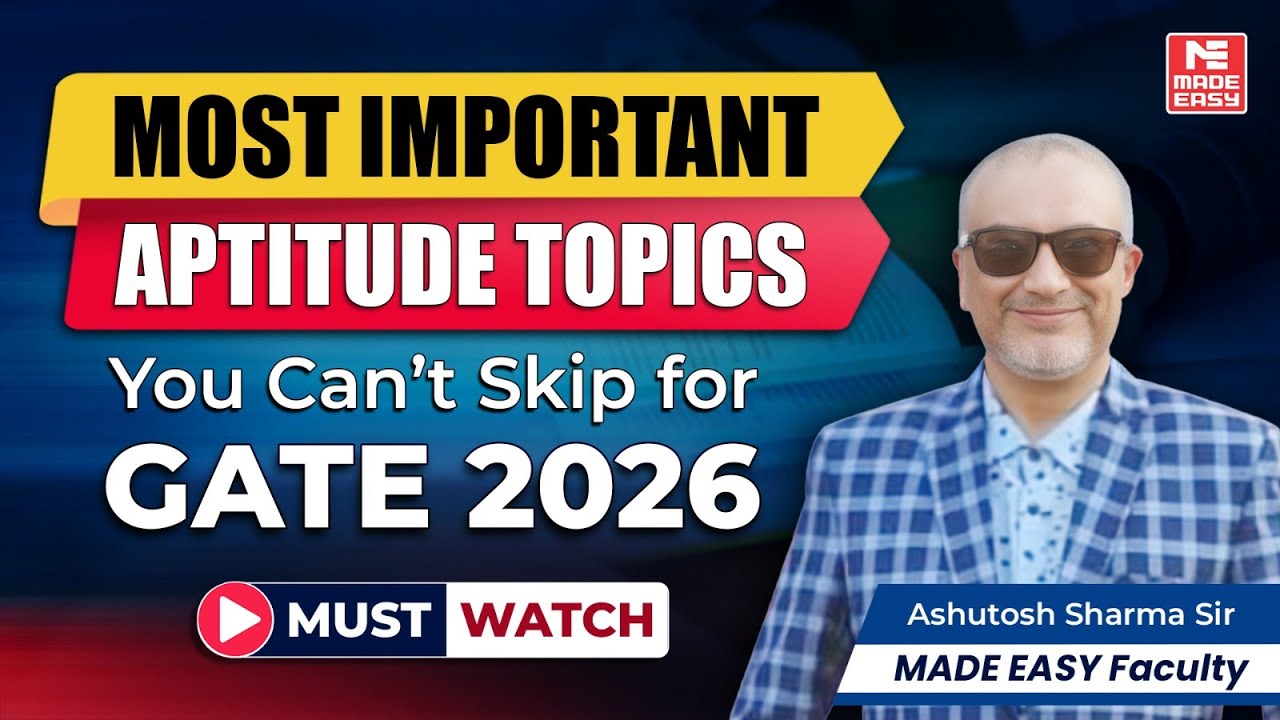 GATE 2026 Aptitude Must-Know Topics to Score High | Most Important Topics by Ashutosh Sharma Sir