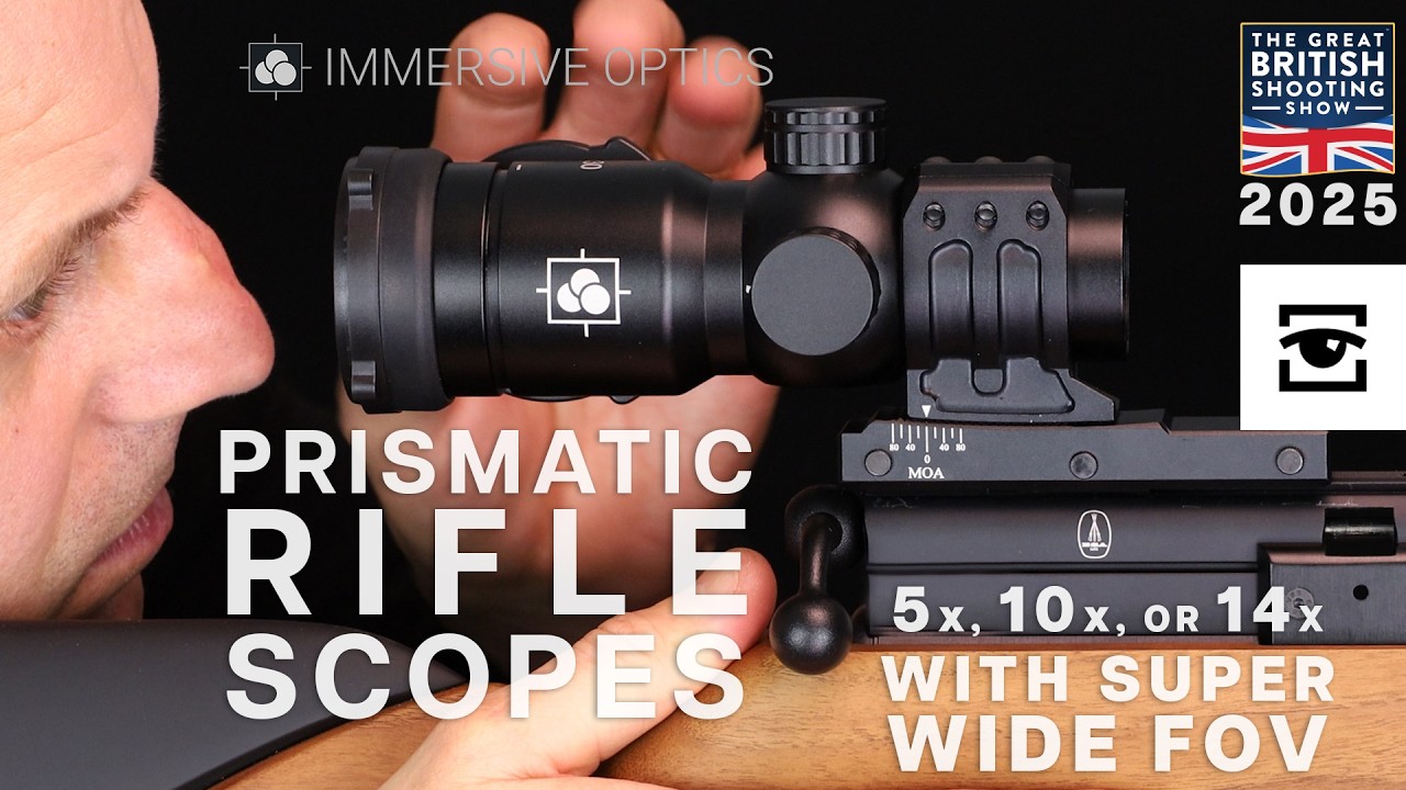 Immersive Optics Prismatic rifle scopes, with super wide field of view