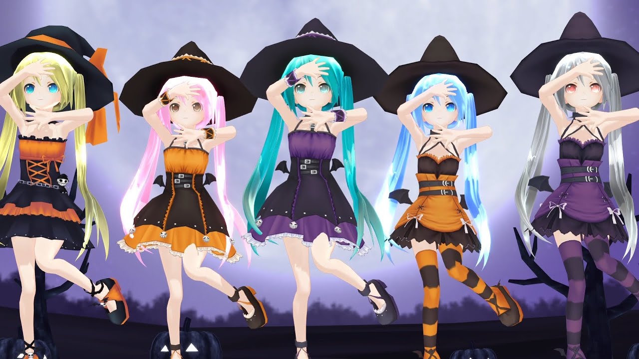 【MMD】ハロウィンな、ちびあぴ５人で♪ハッピーホロウと神様倶楽部♪ [1080P60fps]