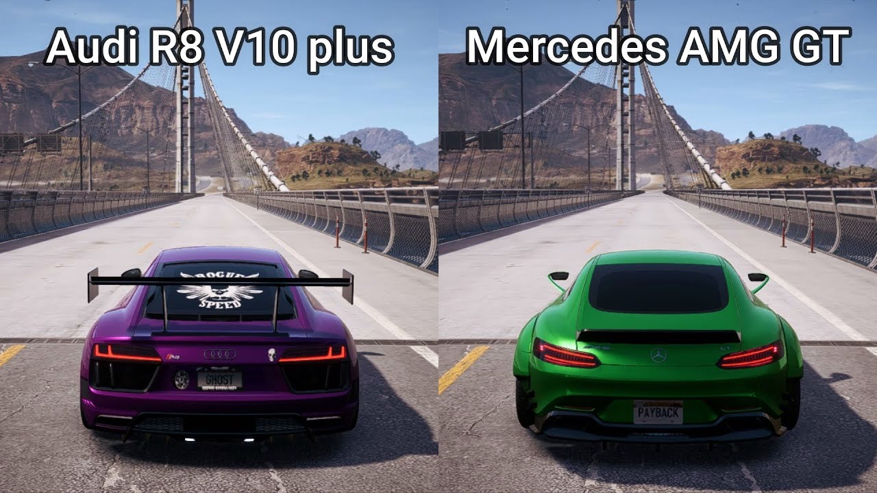 NFS Payback - Audi R8 V10 plus vs Mercedes AMG GT - Drag Race