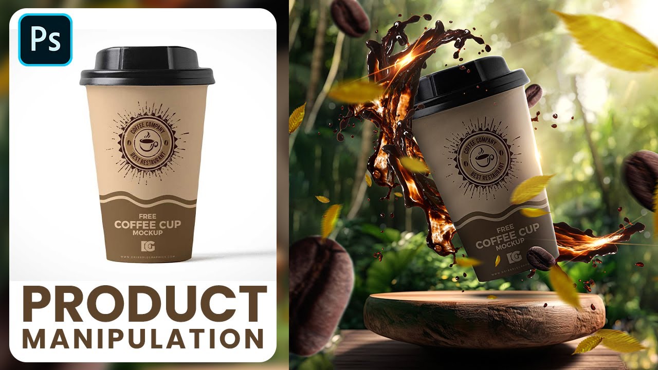 Product manipulation in Photoshop | coffee product advertising poster design | photoshop tutorial