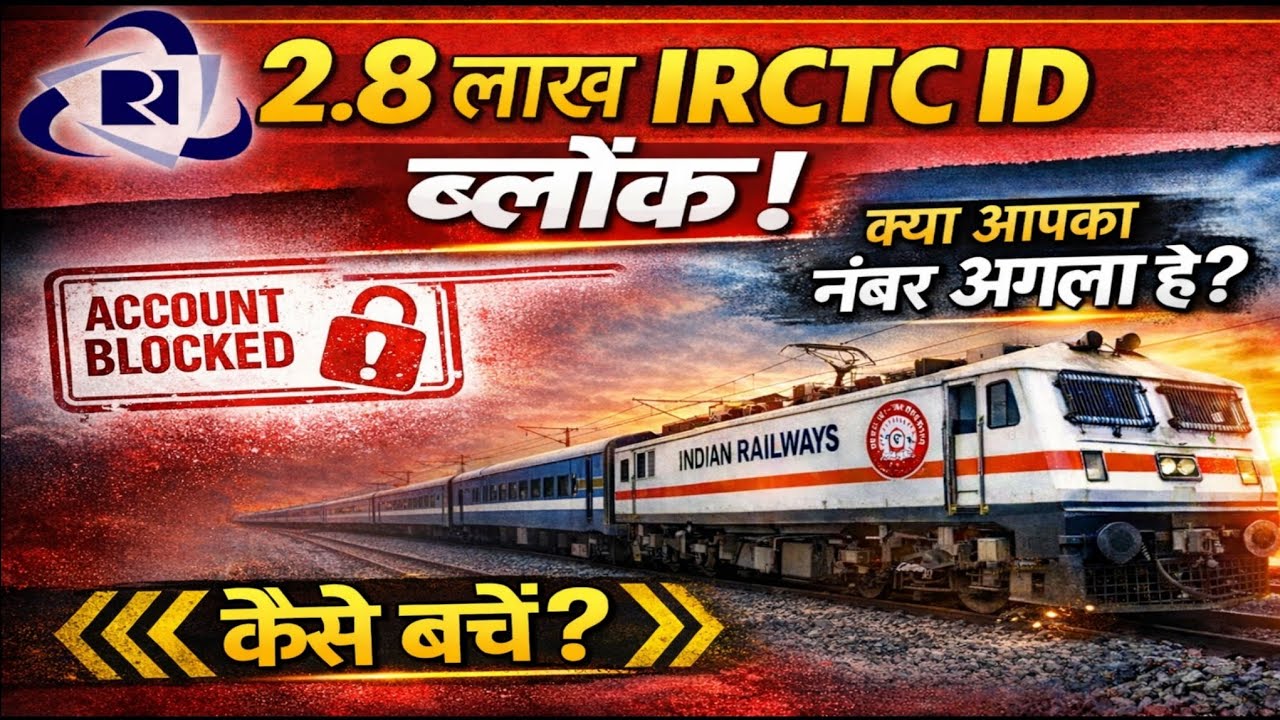 Railway Big Action: 2.8 Lakh IRCTC IDs Blocked! Online Ticket Booking Rules Changed #irctc 