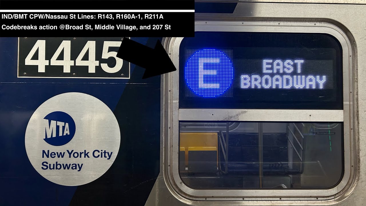 BMT Nassau St Lines: R143, R160A-1, R211A Codebreaks action @Broad St, Middle Village, and 207 St