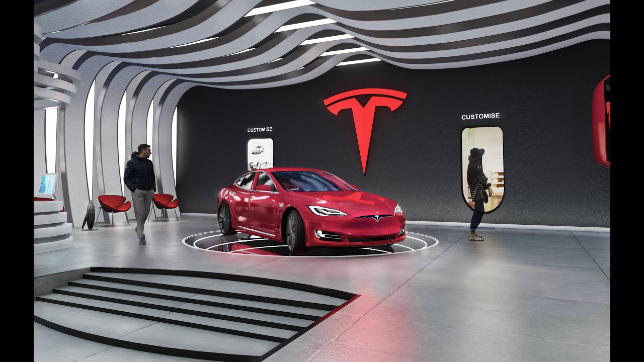 Tesla Concept Showroom - Flythrough Animation