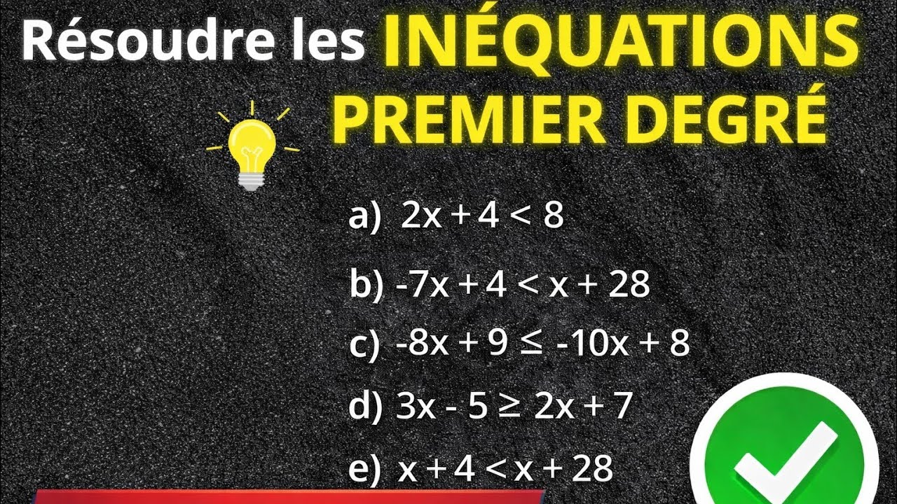 Résolution d’inéquations du premier degré | Méthode simple + Exemples corrigés