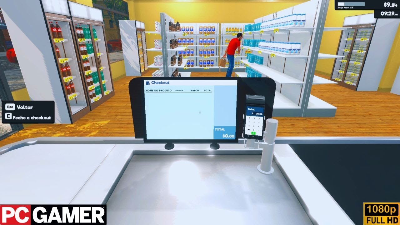 Supermarket Simulator (PC Gamer) Dia 38 no mercadinho ! [1080p 60 FPS] - Gameplay