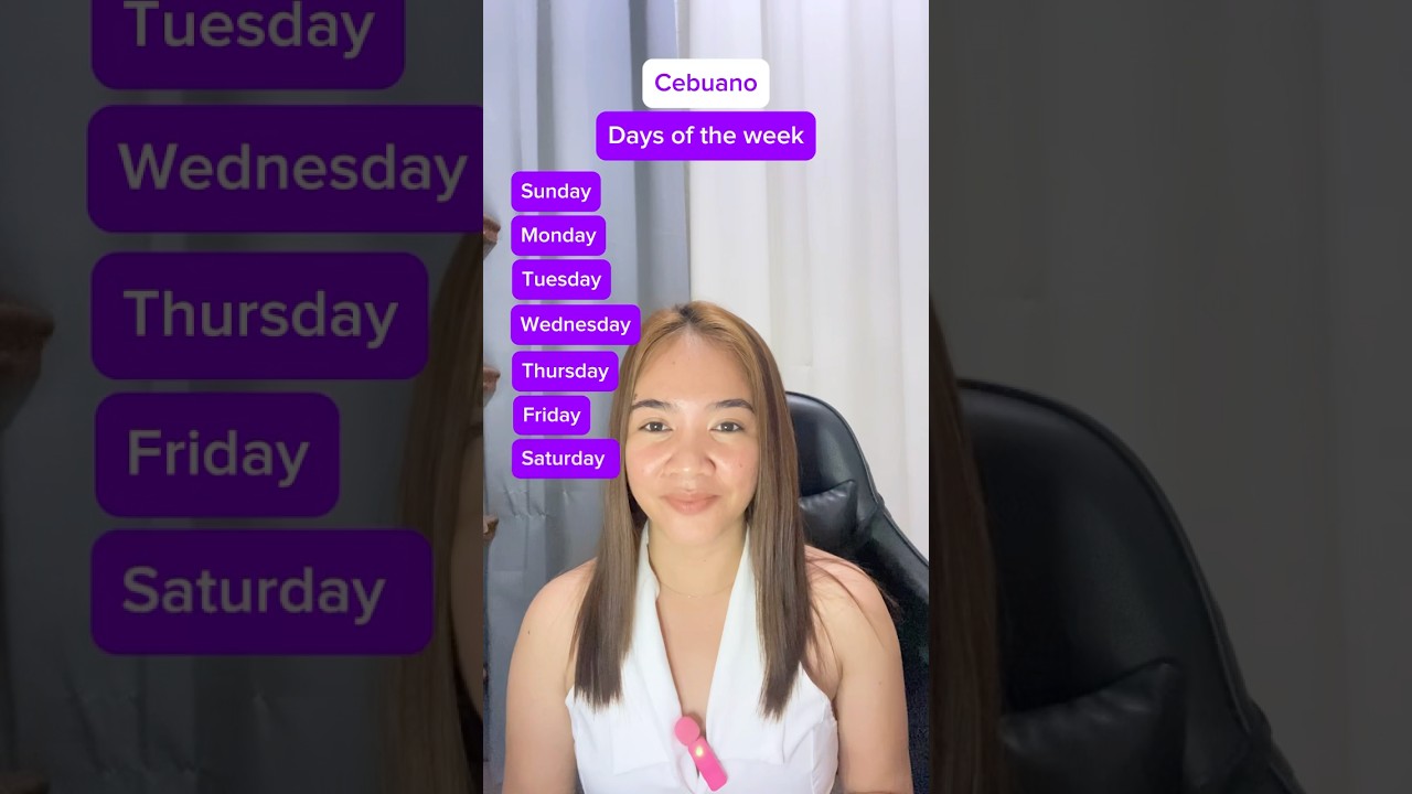 Cebuano days of the week native vs conversational 