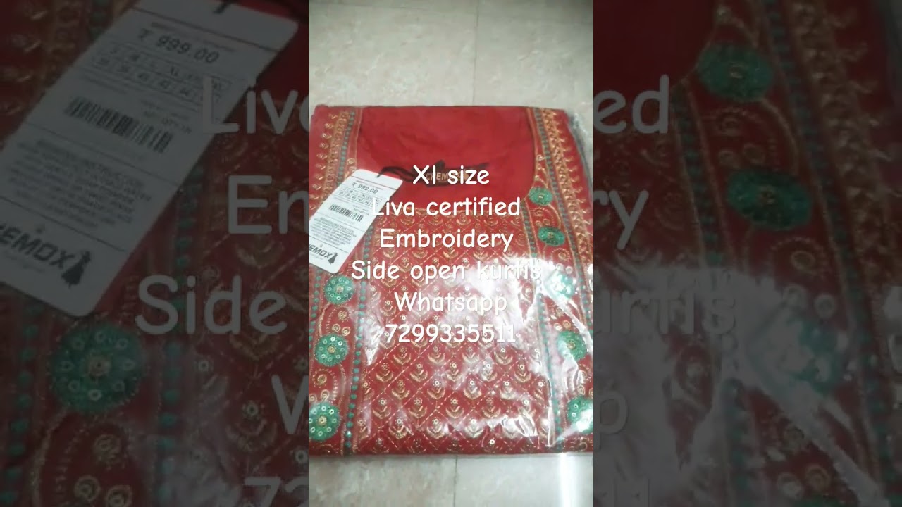 Xl size side open kurtis