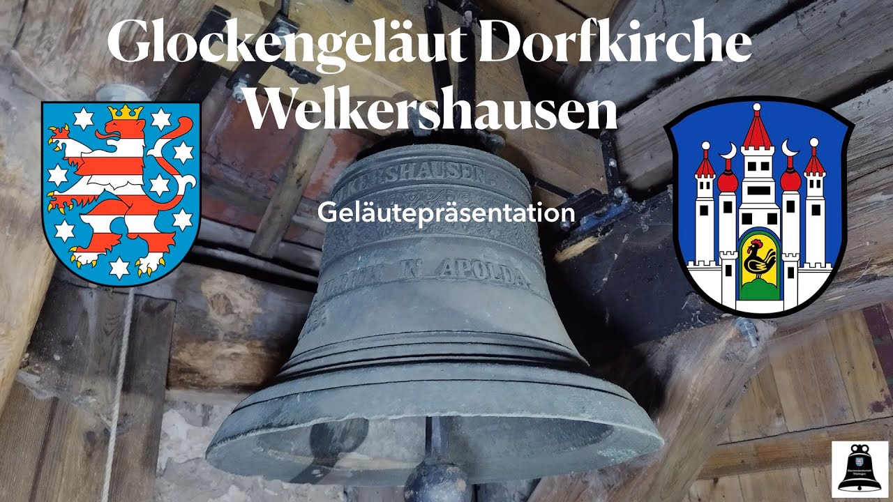 Meiningen-Welkershausen (D), Die Glocke der ev. Dorfkirche, Geläutepräsentation(Turmaufnahme)