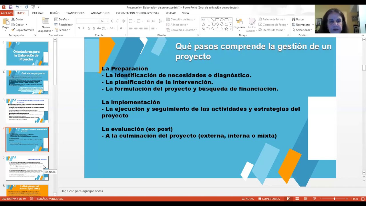 Clase Formulaci&oacute;n de Proyectos de Cooperaci&oacute;n. Prof Ana Barrios. Octubre 2020