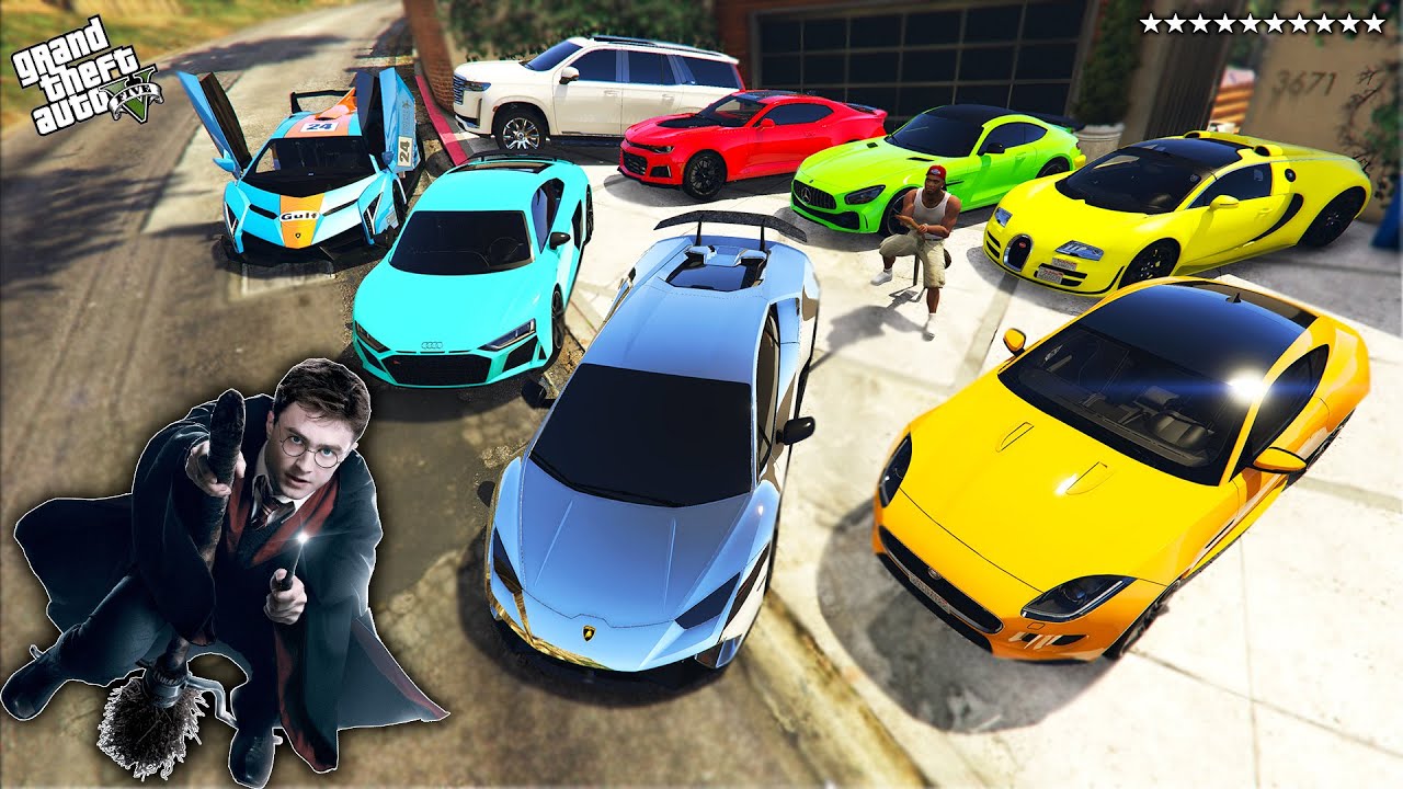 GTA 5 - Stealing HARRY POTTER Movies Cars with Franklin! (Real Life Cars #139)