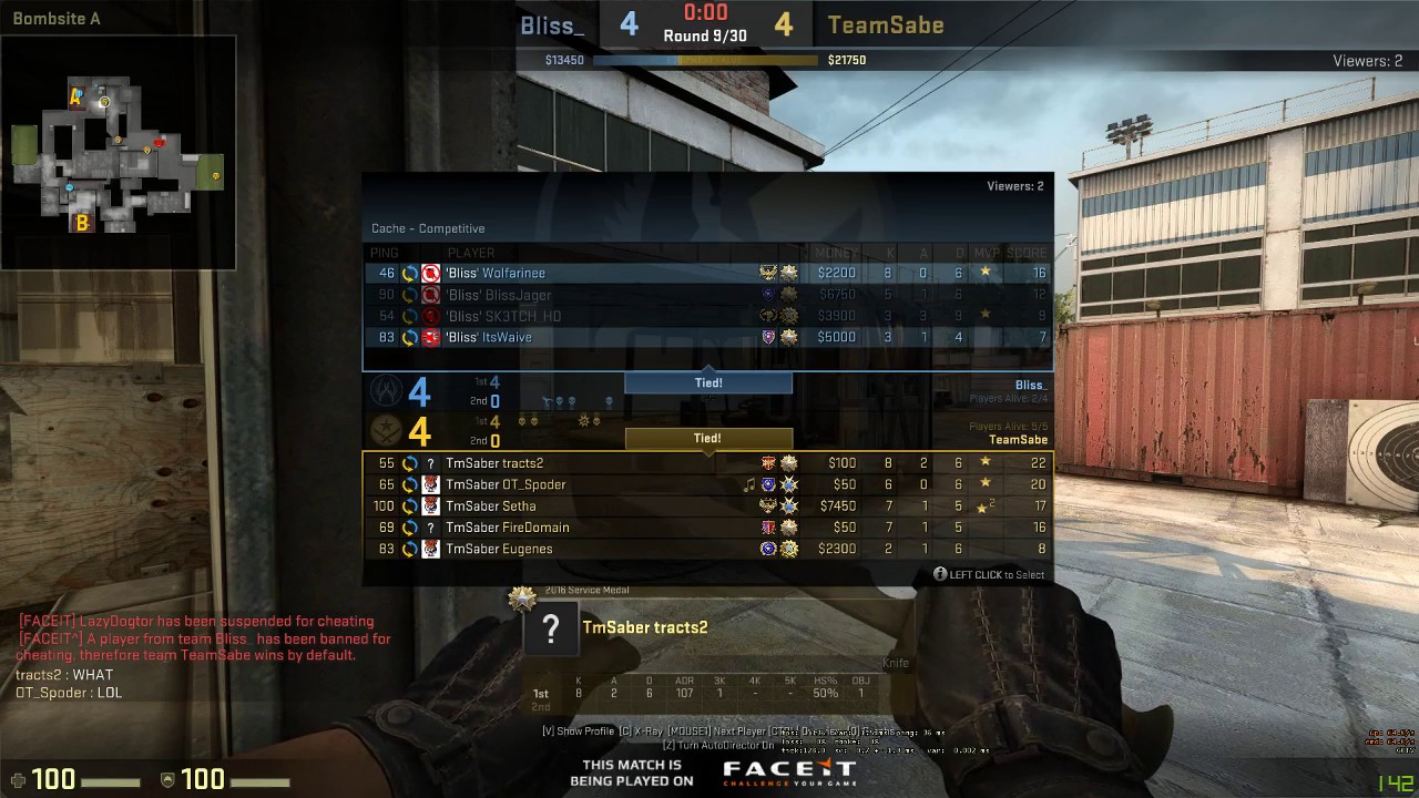 Player gets VAC banned mid tournament