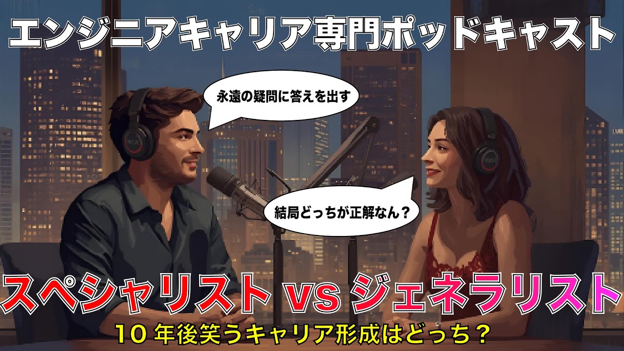【これが答え】スペシャリストvsジェネラリスト、10年後笑うエンジニアはどっち？【エンジニアキャリアラジオ】