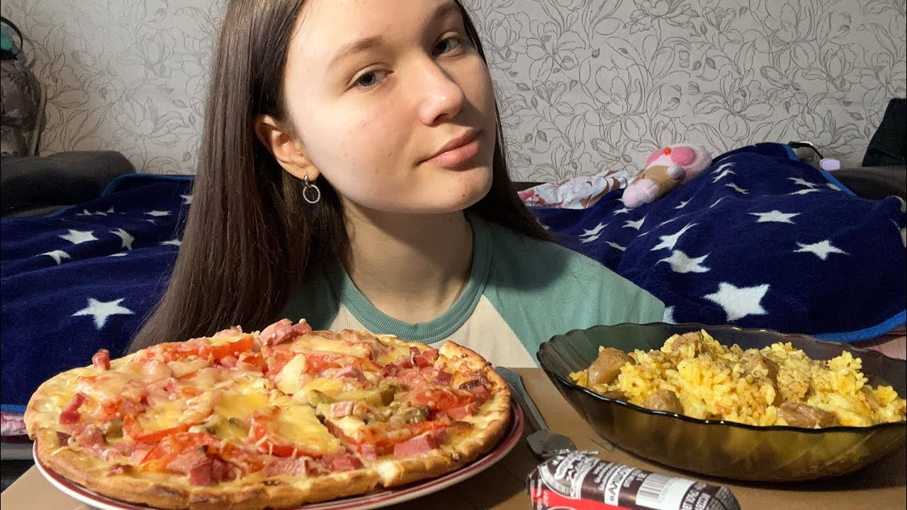 МУКБАНГ/ домашняя пицца и плов 🍕