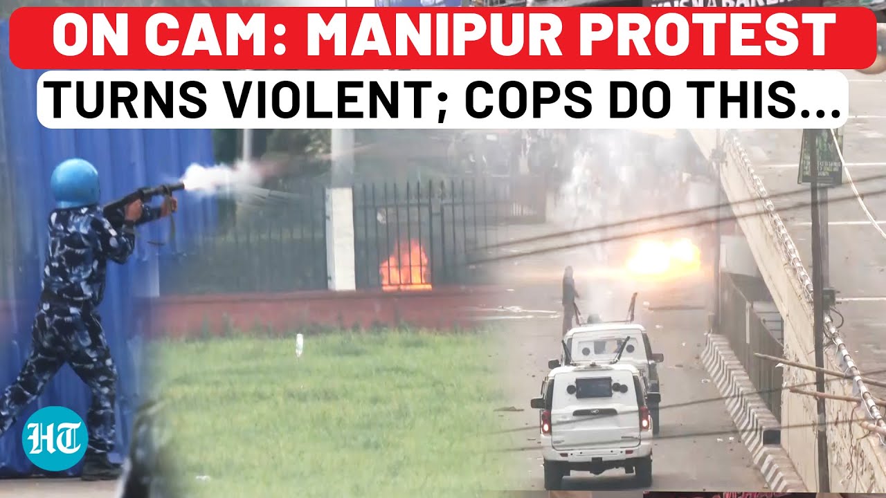 On Cam: Manipur Protest Turns Violent - Cops Clash With Women, Students; Internet Shut, Curfew Set