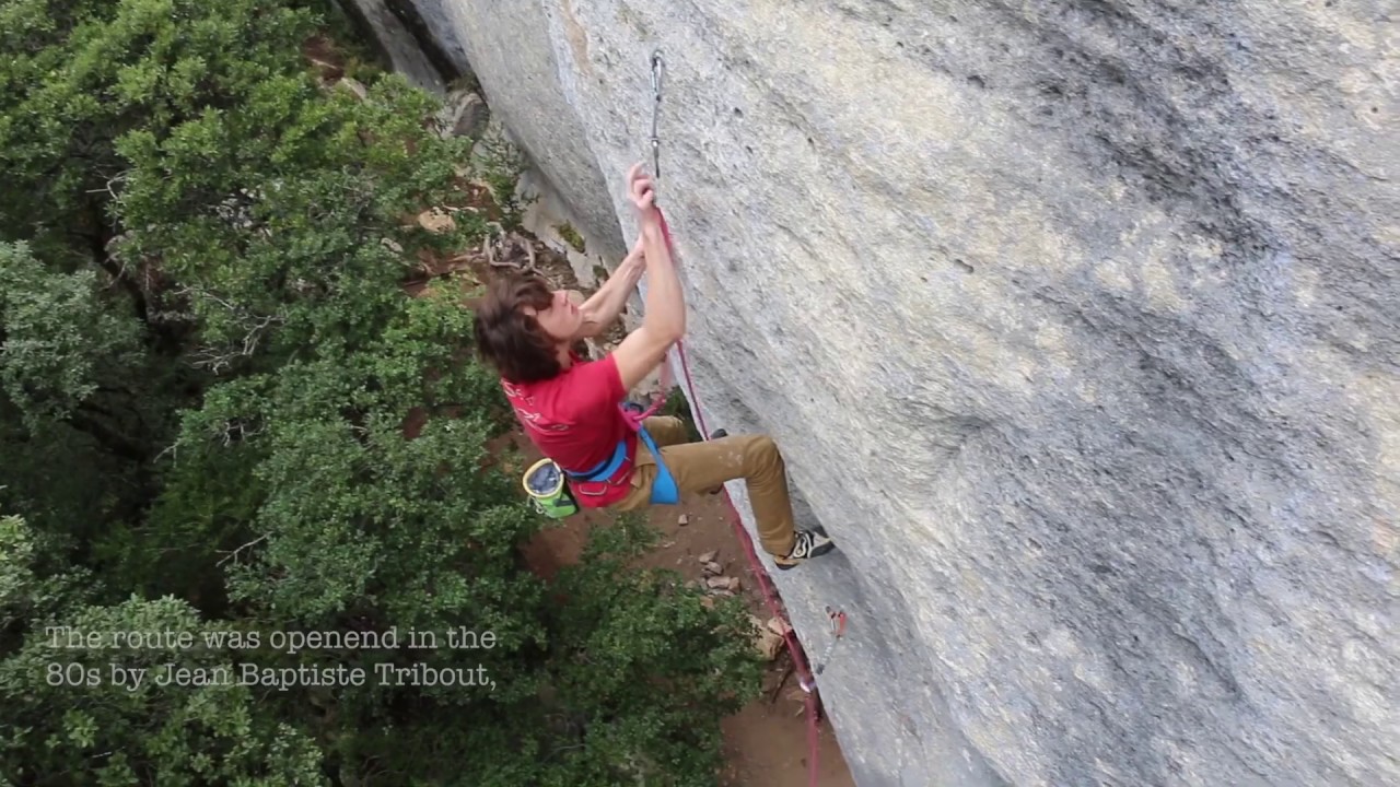 Mischa Climbing La Nuit du Lézard 8A+ - Buoux