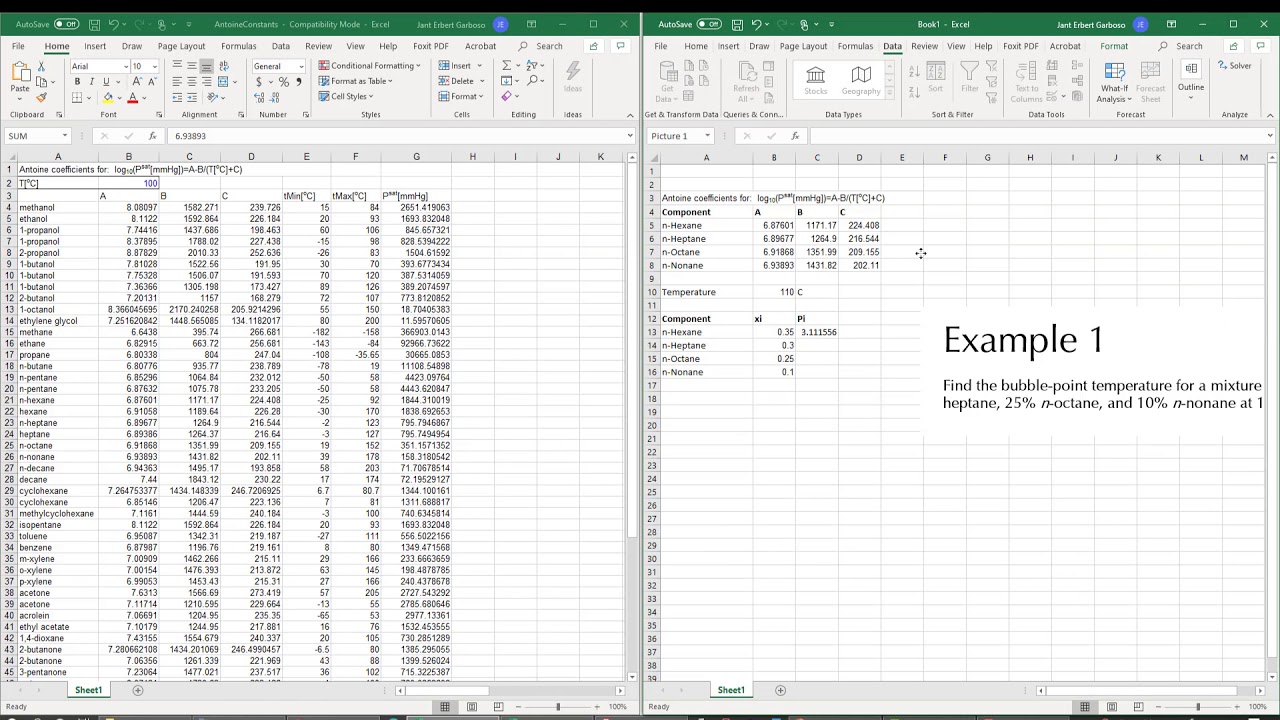 Lec 1 Antoine Equation and Bubble Point Calculations