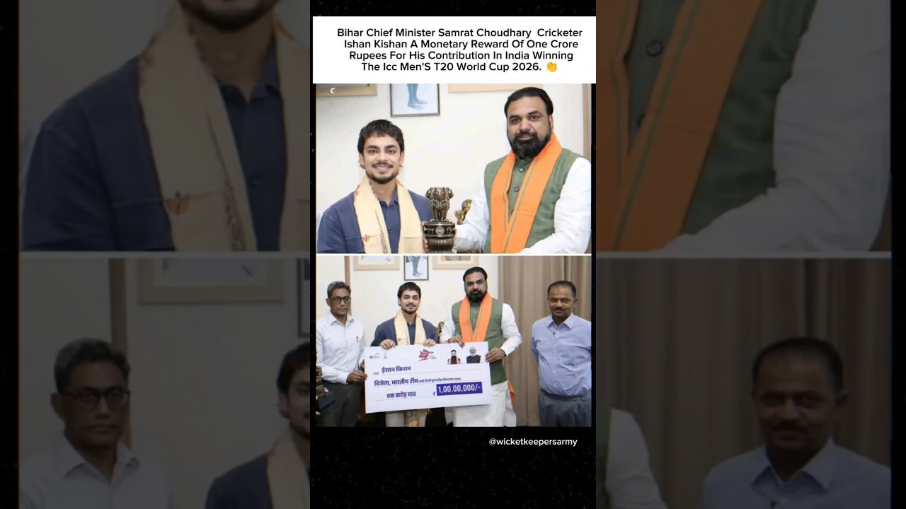 🏏 Bihar CM Samrat Choudhary Rewards Ishan Kishan With ₹1 Crore After India&rsquo;s T20 World Cup 2026