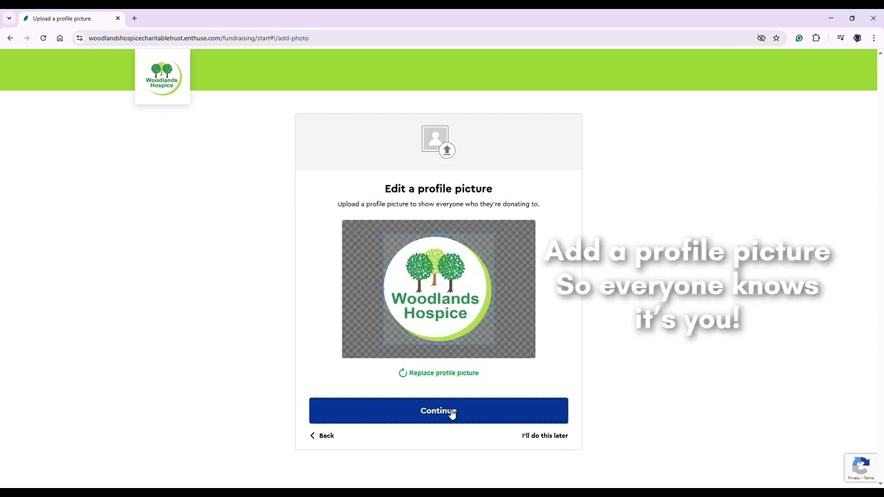 How to set up an Enthuse for Woodlands Hospice
