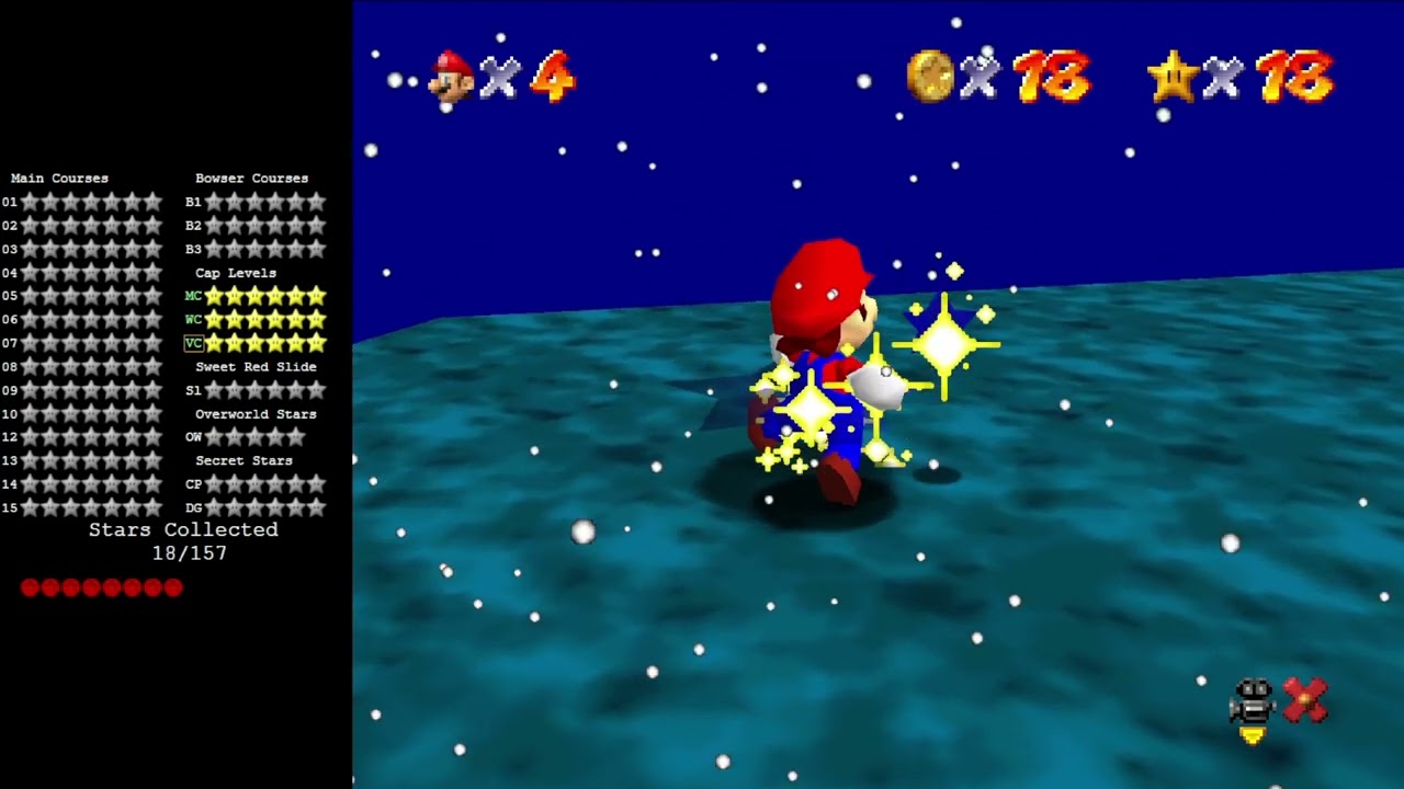 Super Mario 64 The Dark Blue Stars Playthrough