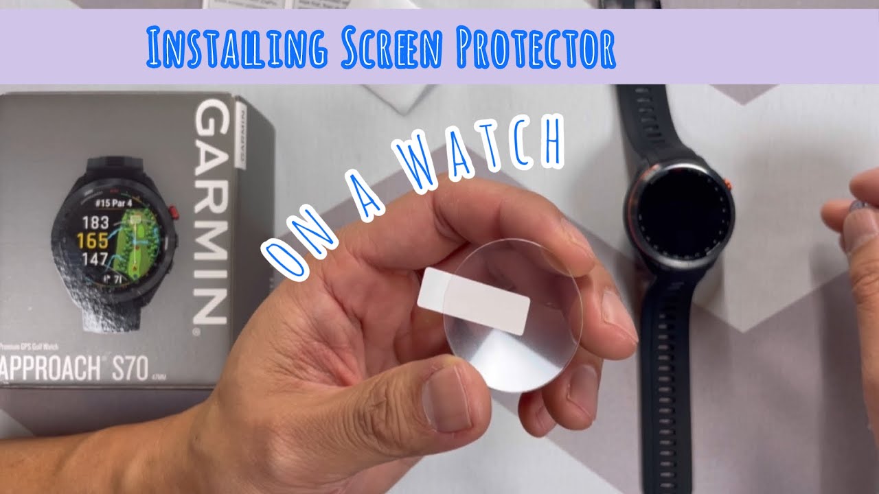 10 easy steps to install a screen protector on a watch - Garmin Approach S70 S62 S42 tempered glass