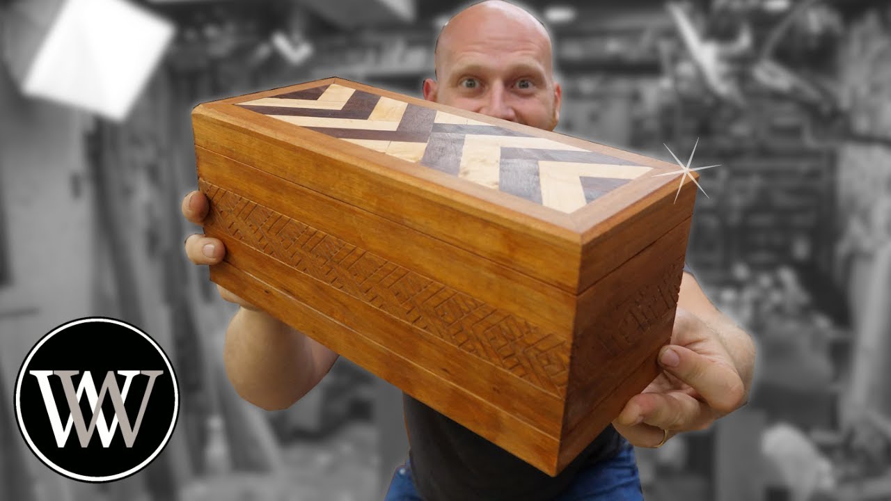 Carved Cherry Box with Maker 238