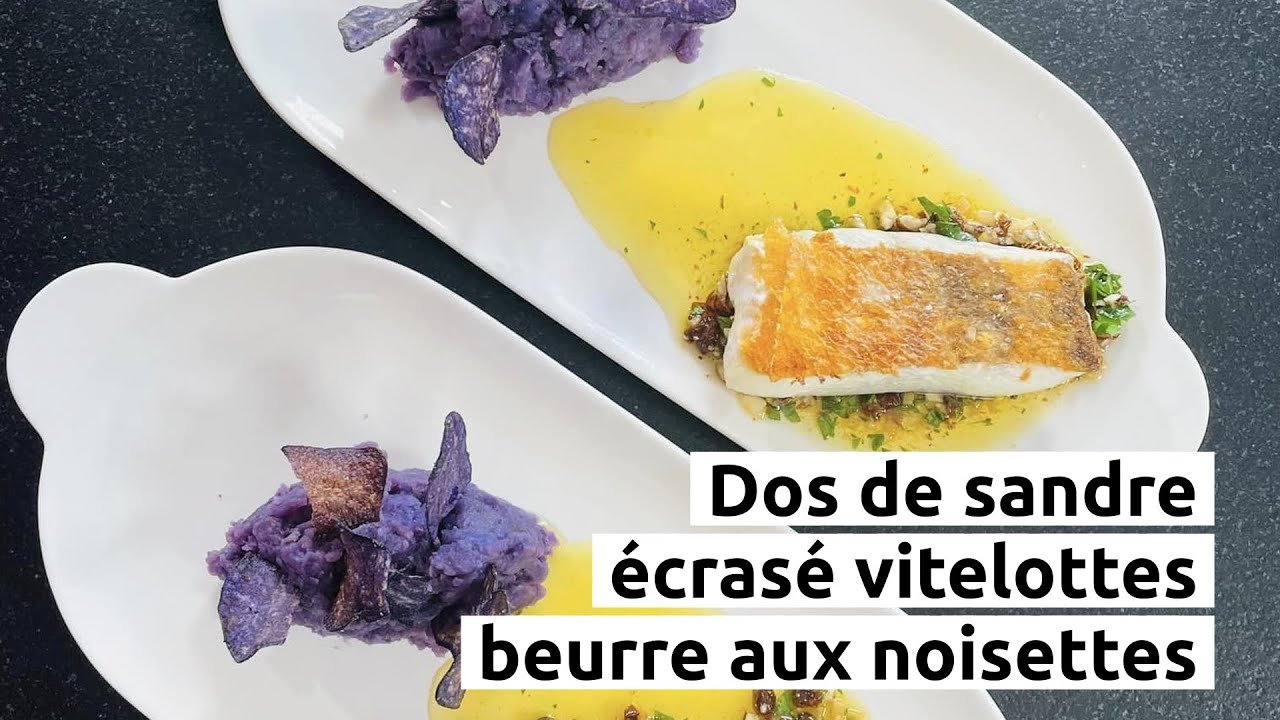 Dos de sandre, beurre aux noisettes, écrasé de vitelottes