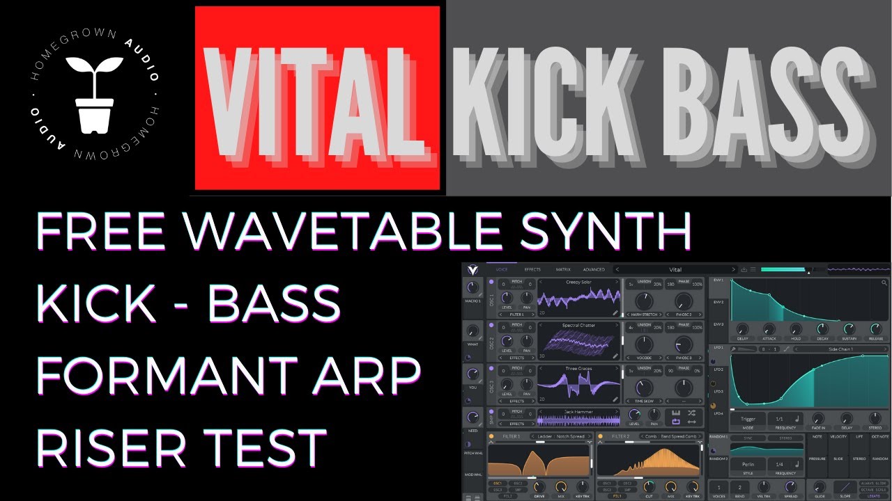 Vital Sound Design: VITAL KICK & BASS + FORMANT ARP + RISERS + WORKFLOW / Vital Wavetable Synth