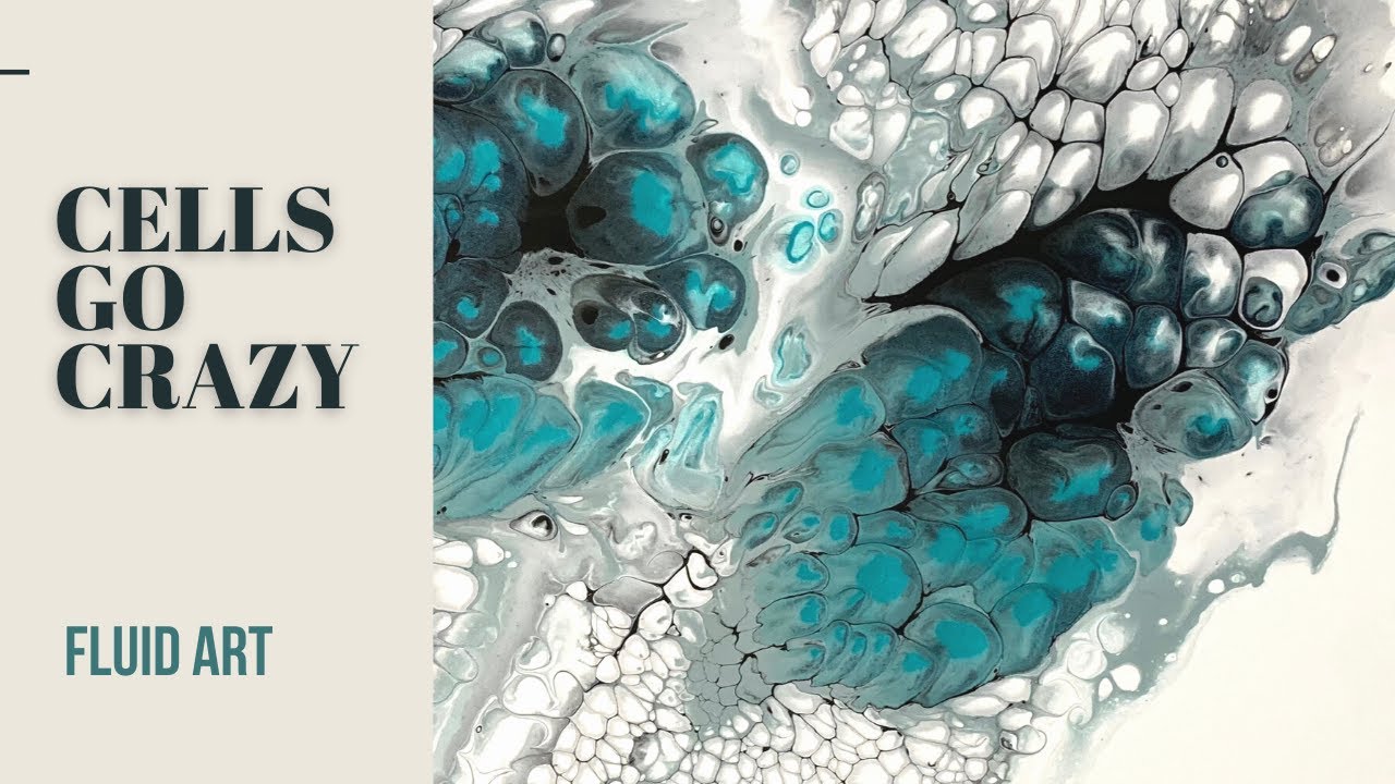 Acrylic pouring. Fluid art with extreme sheen metallic. How to get big cells in fluid painting.