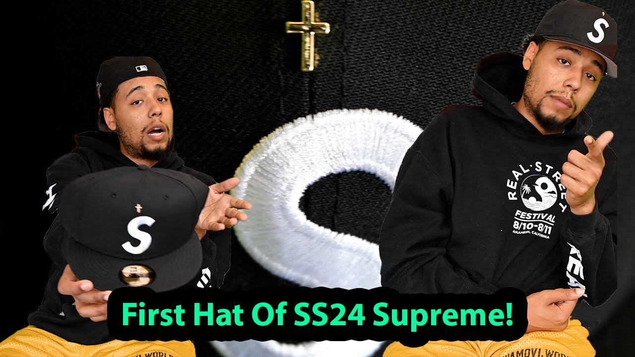 Supreme SS24 Unboxing: Gold Cross S Logo New Era Hat Review & Styling Tips!