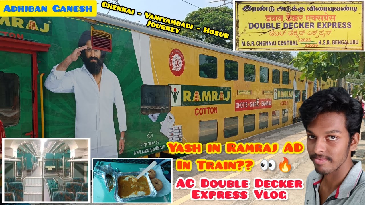 DOUBLE DECKER EXPRESS AC Train Travel Vlog 💥 | Chennai - Bangalore | Hosur Journey | Adhiban Ganesh