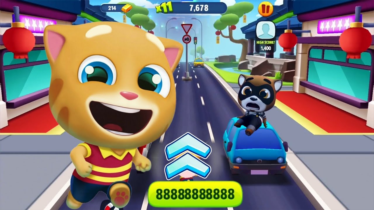 Talking Tom Gold Run Boss Fight In China - Super Ginger Unlocked - Talking Tom Hero Dash
