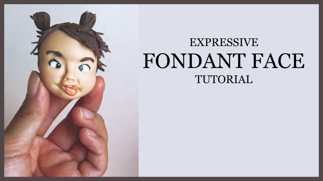 Expressive Fondant Face Tutorial: Modeling/Making,Painting,Adding Hair-Ponytails (Tongue Sticks Out)