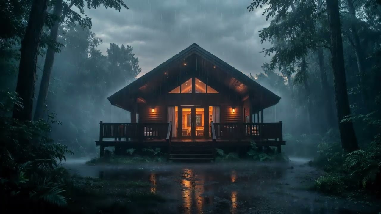 Dark Night Storm – Powerful Rain Sounds (1 Hour) | RainThana