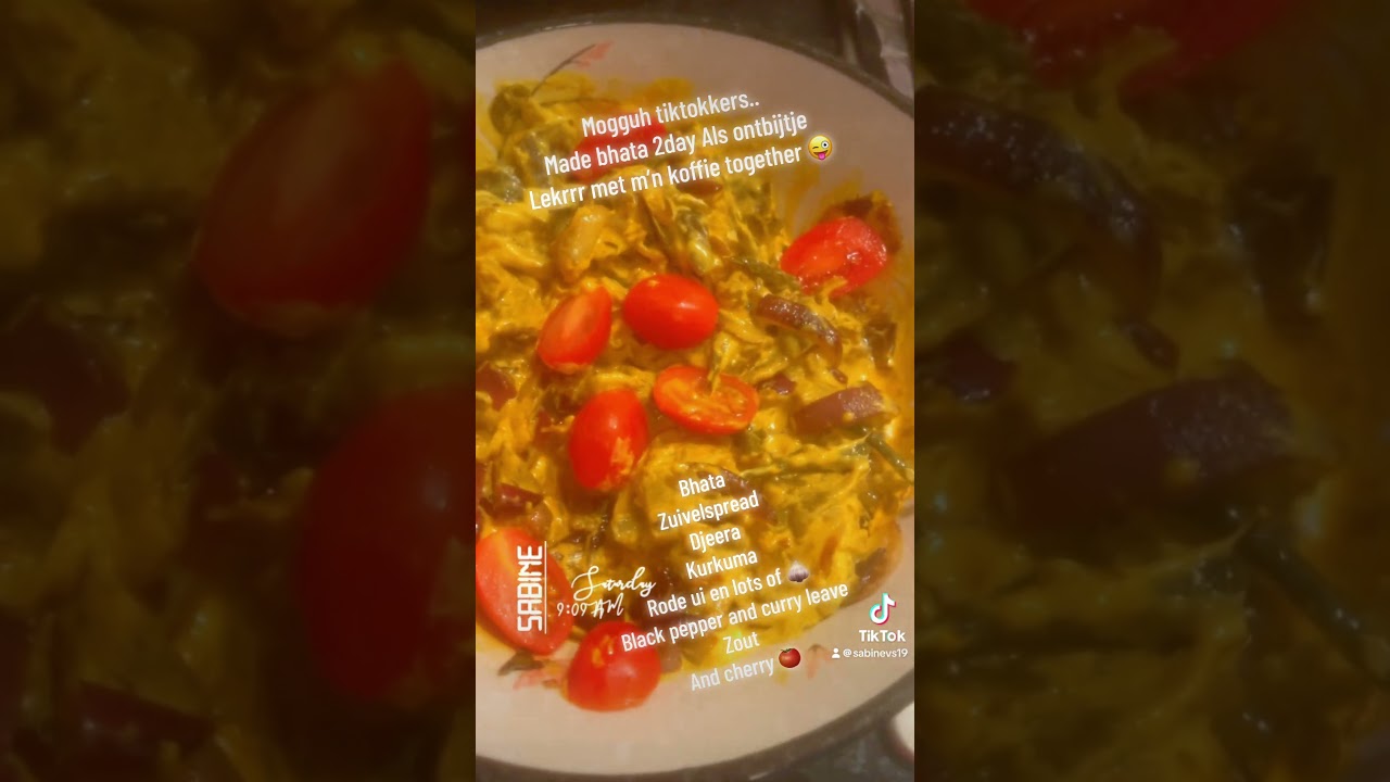 Bhata ( aubergine ) recept with zuivelspread